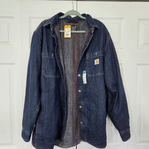 Carhartt Men's Dark Blue Denim Shirt Jacket